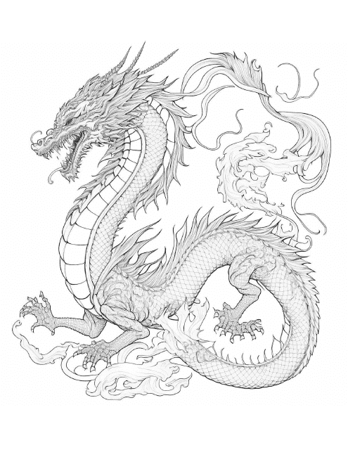Epic Dragon Coloring Page