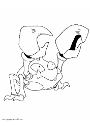 Document preview: Pokemon Coloring Page - Krabby