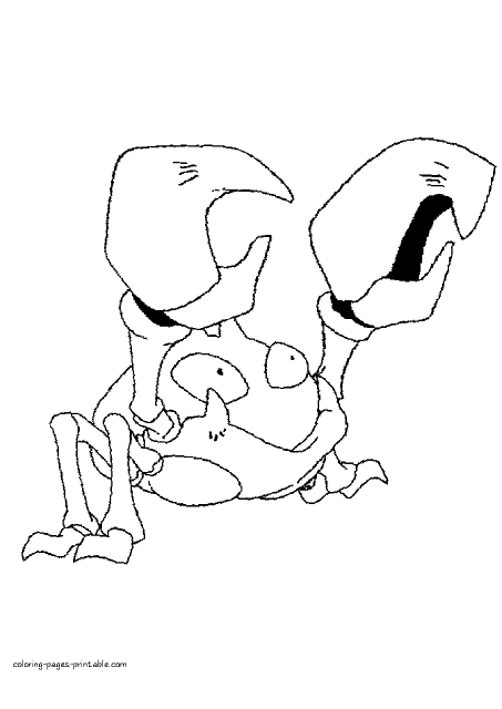 Krabby pokemon coloring page preview