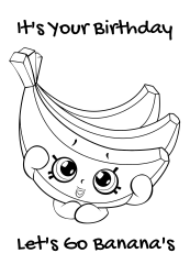 Document preview: Birthday Coloring Page - Bananas