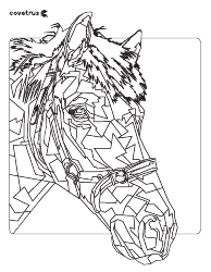 Document preview: Horse Face Mosaic Coloring Page
