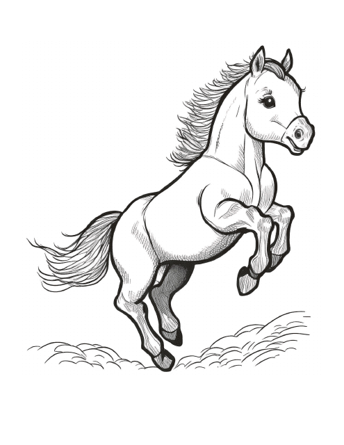 Jumping Pony Coloring Page Image Preview