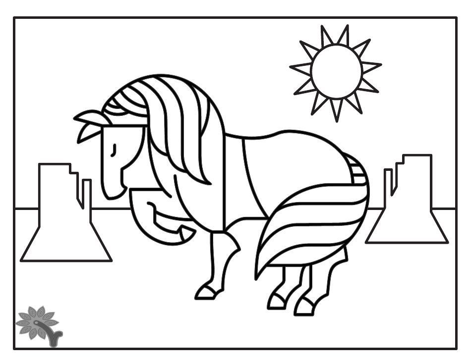 Cute Horse Coloring Page - Printable Coloring Sheet for Kids