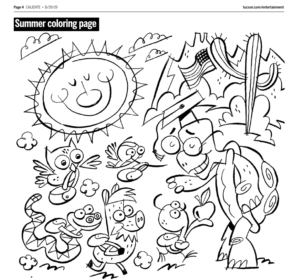 Summer Animals Coloring Page - Cute and Fun Coloring Sheets for Kids