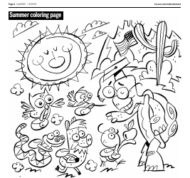 Document preview: Summer Animals Coloring Page