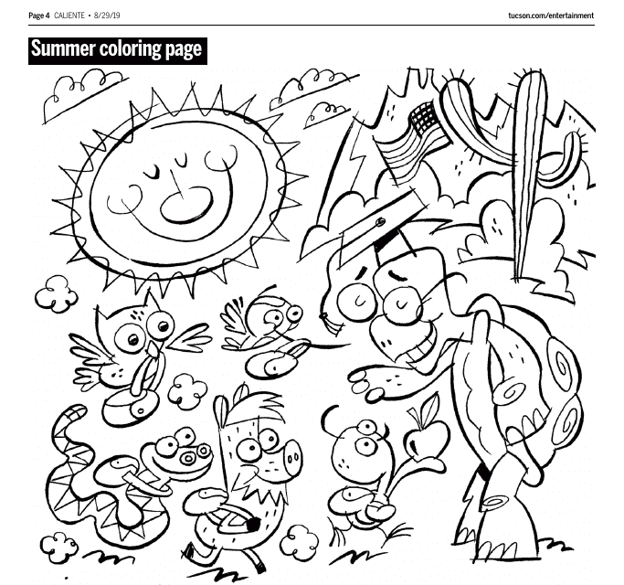 Summer Animals Coloring Page