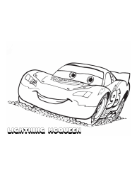 Document preview: Disney Cars Coloring Page - Lightning Mcqueen