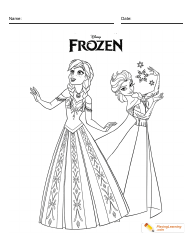 Document preview: Disney Frozen Coloring Card