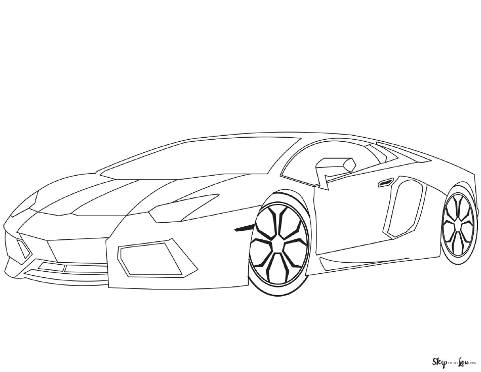 Sports Car Coloring Page Preview
