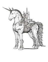 Document preview: Steampunk Horse Coloring Page
