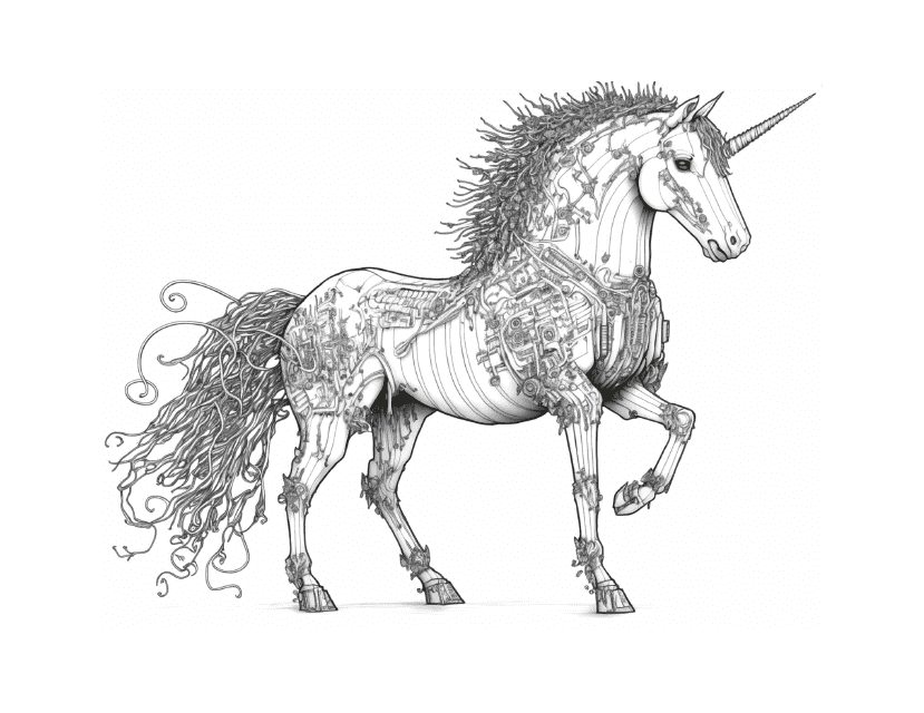 Horse Coloring Page - Steampunk