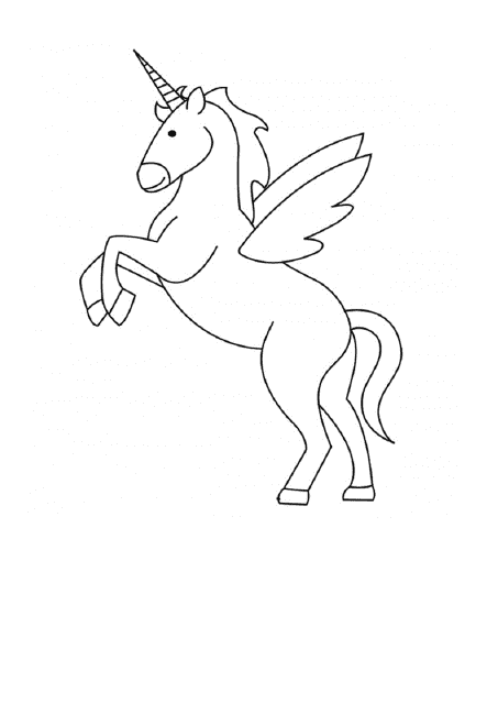Pegasus Unicorn Coloring Page Image