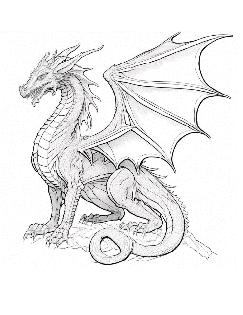 D&D Dragon Coloring Page - An Exciting Activity for Dragon Enthusiasts