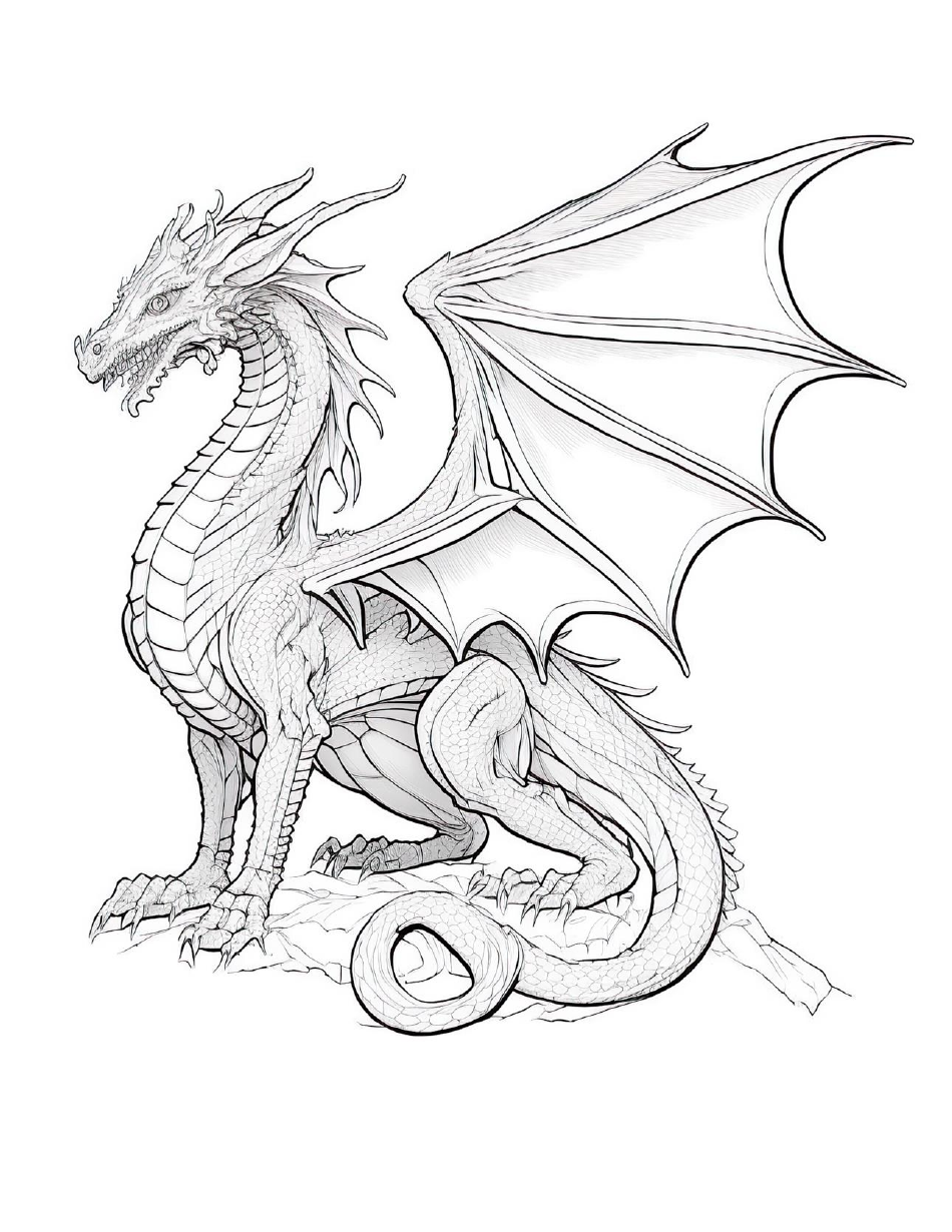 D&d Dragon Coloring Page Download Printable PDF | Templateroller