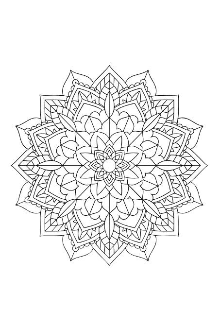 Simple Flower Mandala Coloring Page