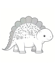 Document preview: Baby Stegosaurus Coloring Page