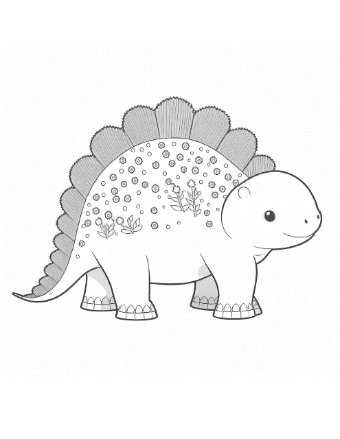 Baby Stegosaurus Coloring Page preview image