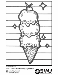 Document preview: Triple Scoop ICE Cream Coloring Page