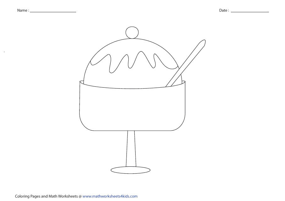 ICE Cream Bowl Coloring Page