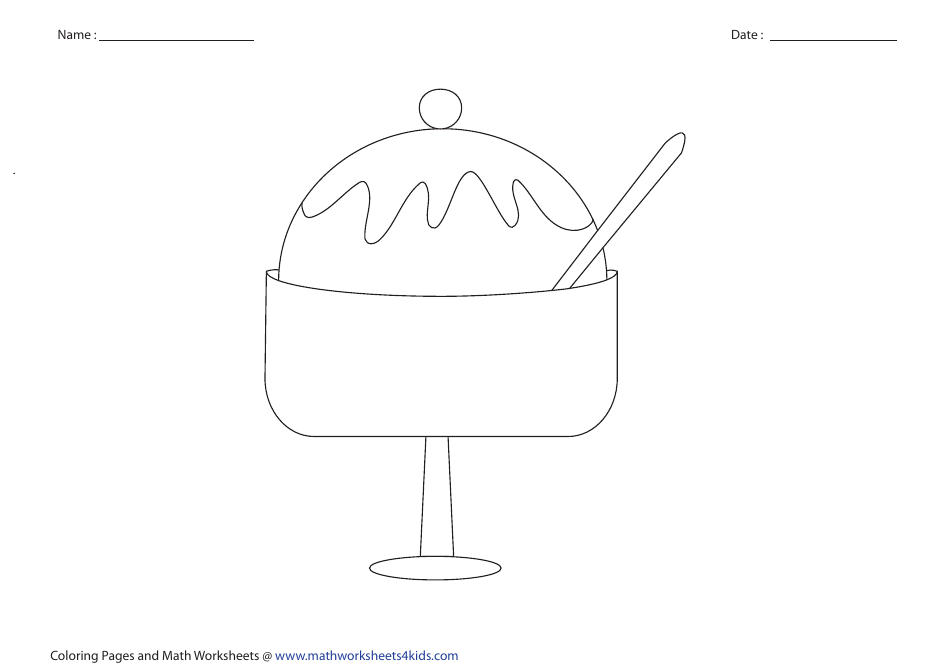 ICE Cream Bowl Coloring Page