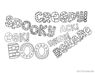 Document preview: Halloween Coloring Page - Boo
