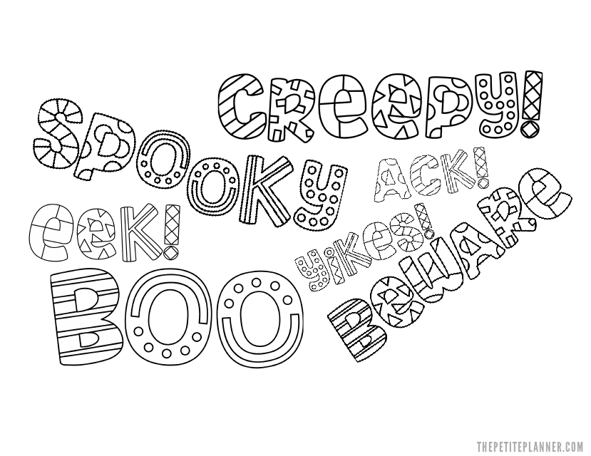Halloween Coloring Page - Boo