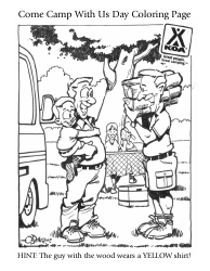 Document preview: Camp Day Coloring Page