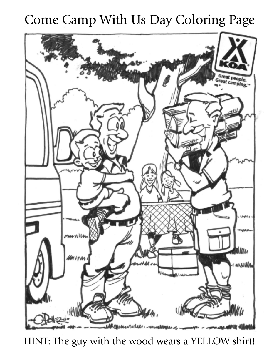 Camp Day Coloring Page
