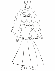 Document preview: Princess Coloring Page