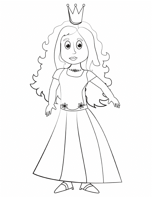 Princess Coloring Page Preview