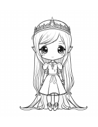 Document preview: Little Princess Coloring Page