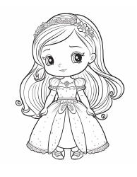 Document preview: Little Girl Coloring Page