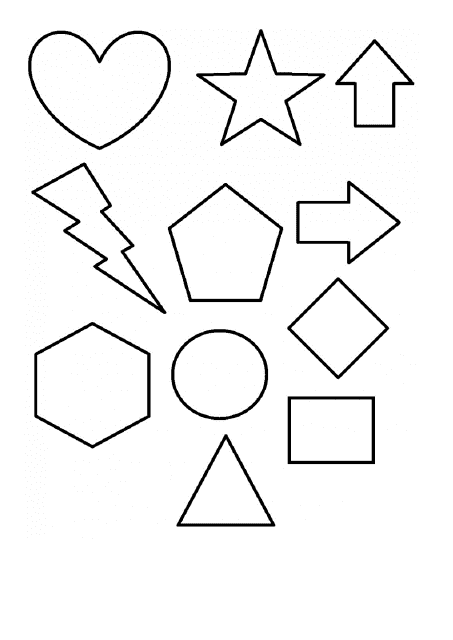 Geometric Shapes Coloring Page - Printable Coloring Page with Different Geometric Figures