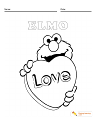 Document preview: Valentine's Day Coloring Page - Elmo