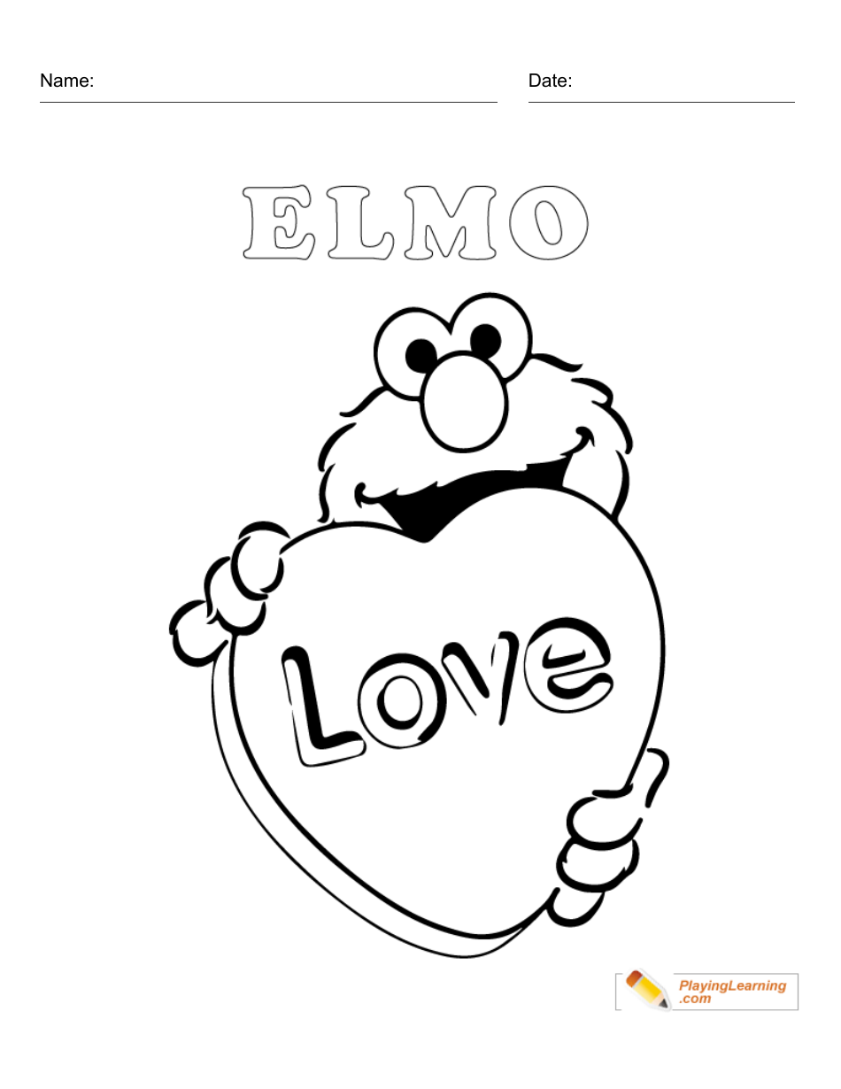 Valentine s Day Coloring Page Elmo Download Printable PDF Templateroller