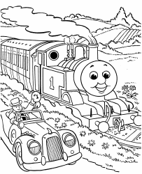 Document preview: Thomas the Train Coloring Page