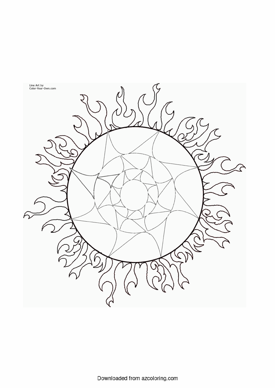 Sun Coloring Page Preview