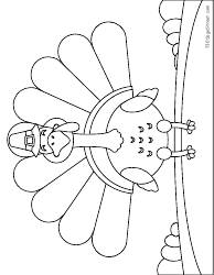 Thanksgiving Turkey Coloring Page, Page 2