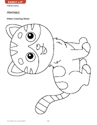 Document preview: Kitten Coloring Sheet