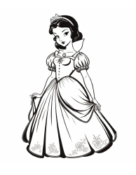 Document preview: Snow White Princess Coloring Page