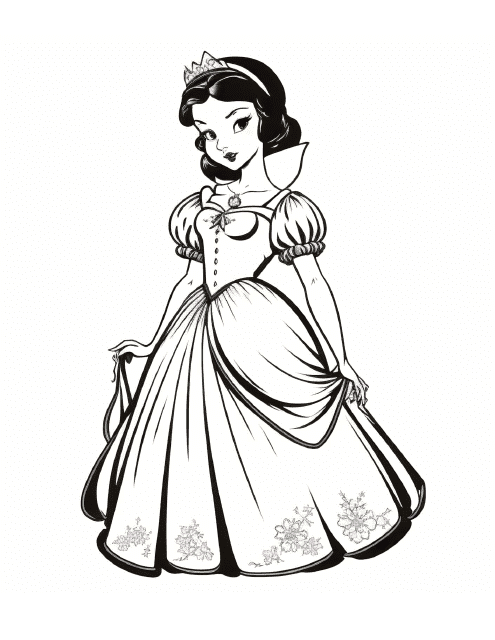 Snow White Princess Coloring Page Preview