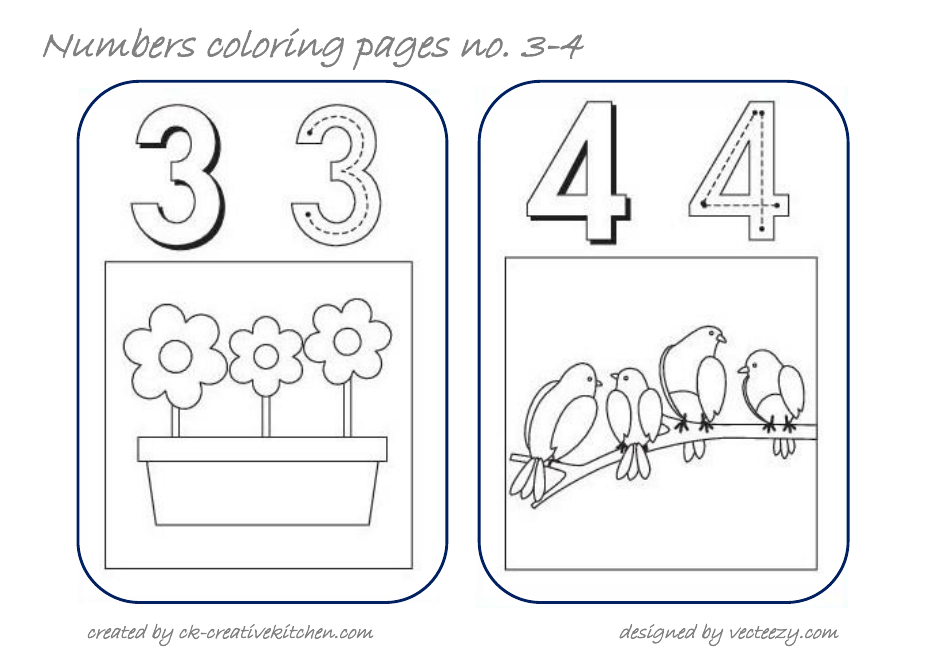 Numbers Coloring Page - Image Preview