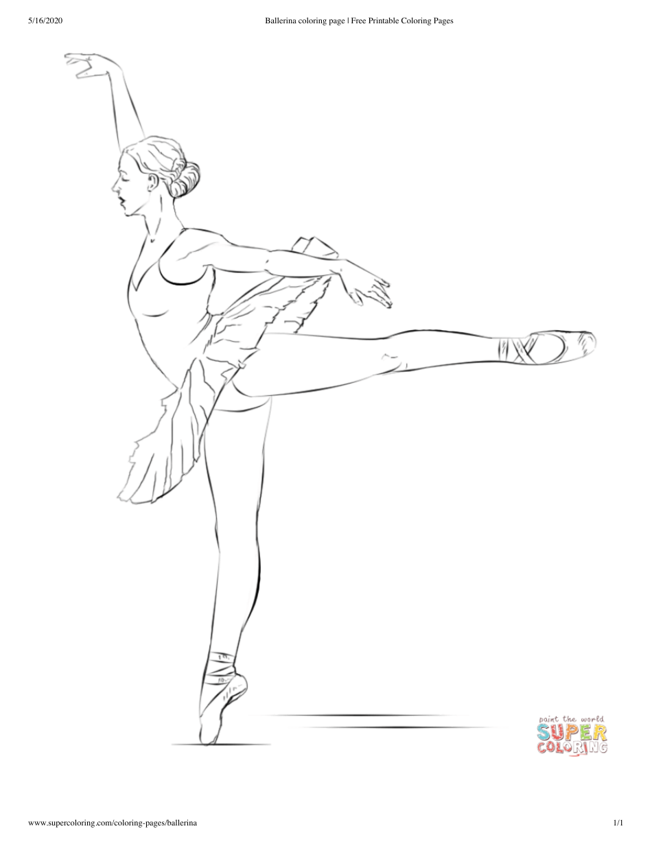 Ballerina Coloring Page Download Printable PDF | Templateroller