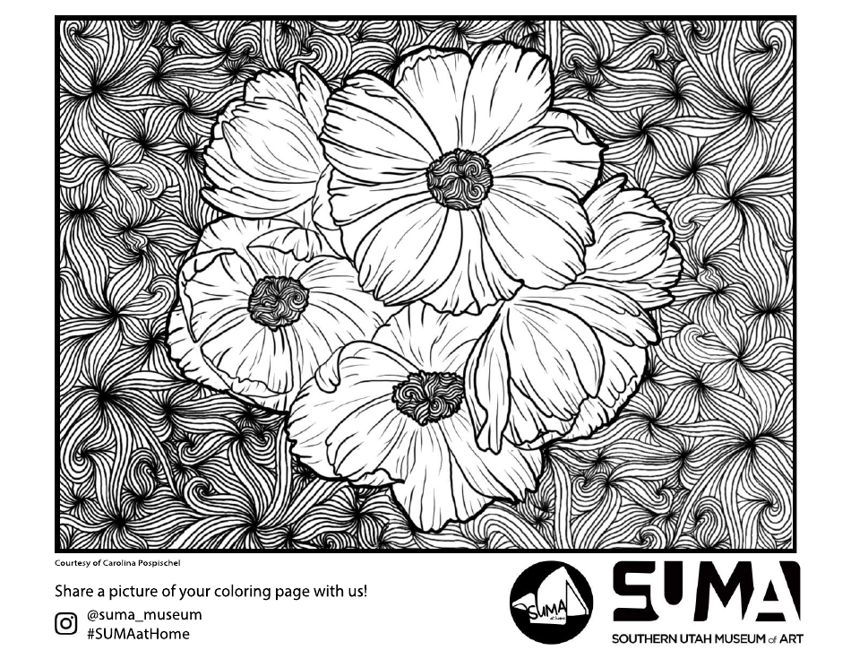 Beautiful Van Gogh Flowers Coloring Page