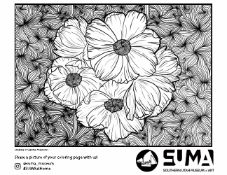 Document preview: Van Gogh Flowers Coloring Page