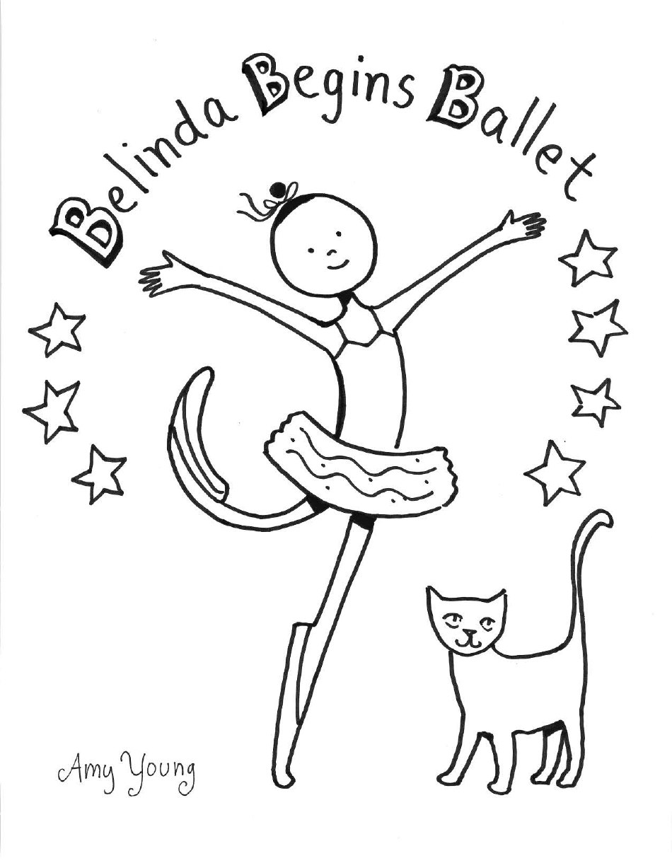 Young Ballerina with Tutu Coloring Page