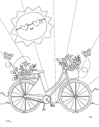 Document preview: Summer Bike Coloring Page