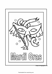 Document preview: Mardi Gras Coloring Page