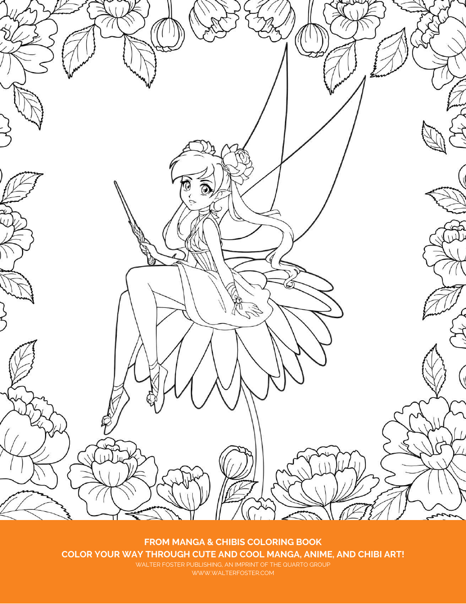 Anime Fairy Coloring Page - Preview Image