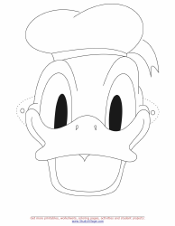 Document preview: Donald Duck Face Coloring Page